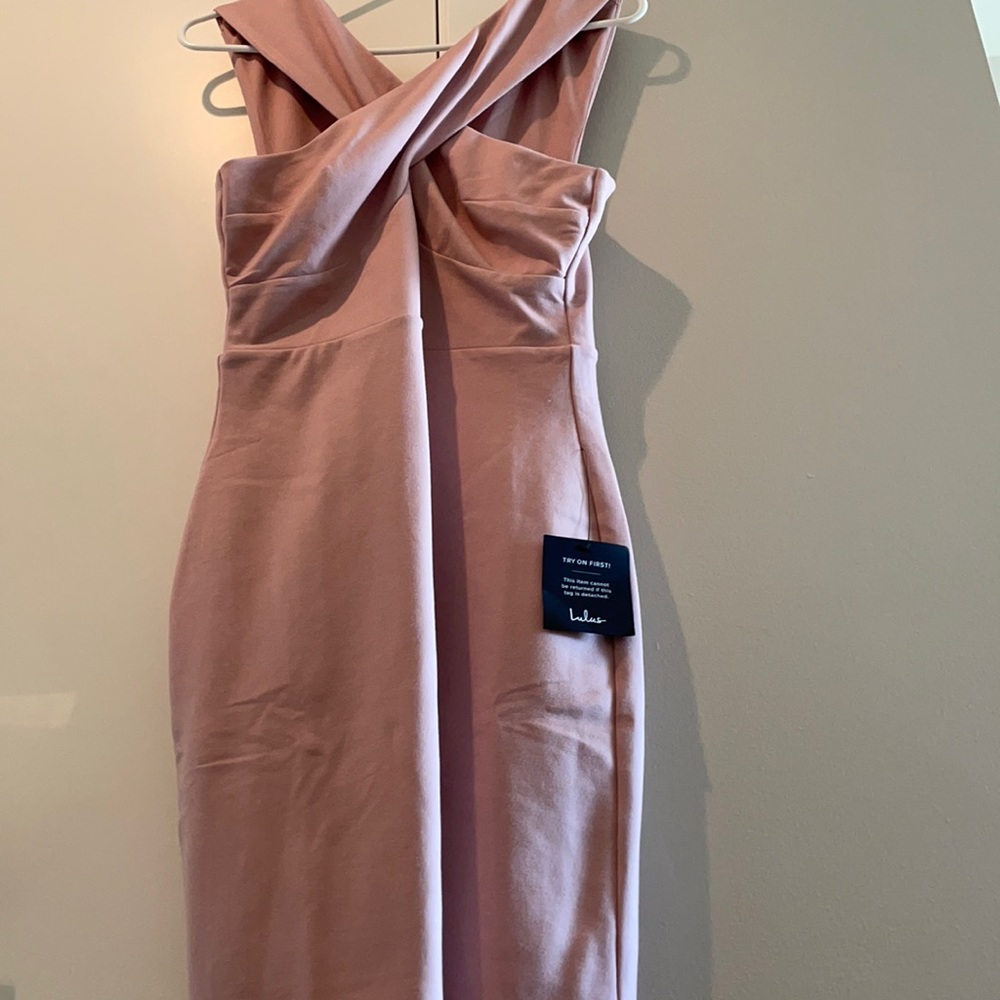Lulus Medium blush pink body con dress
